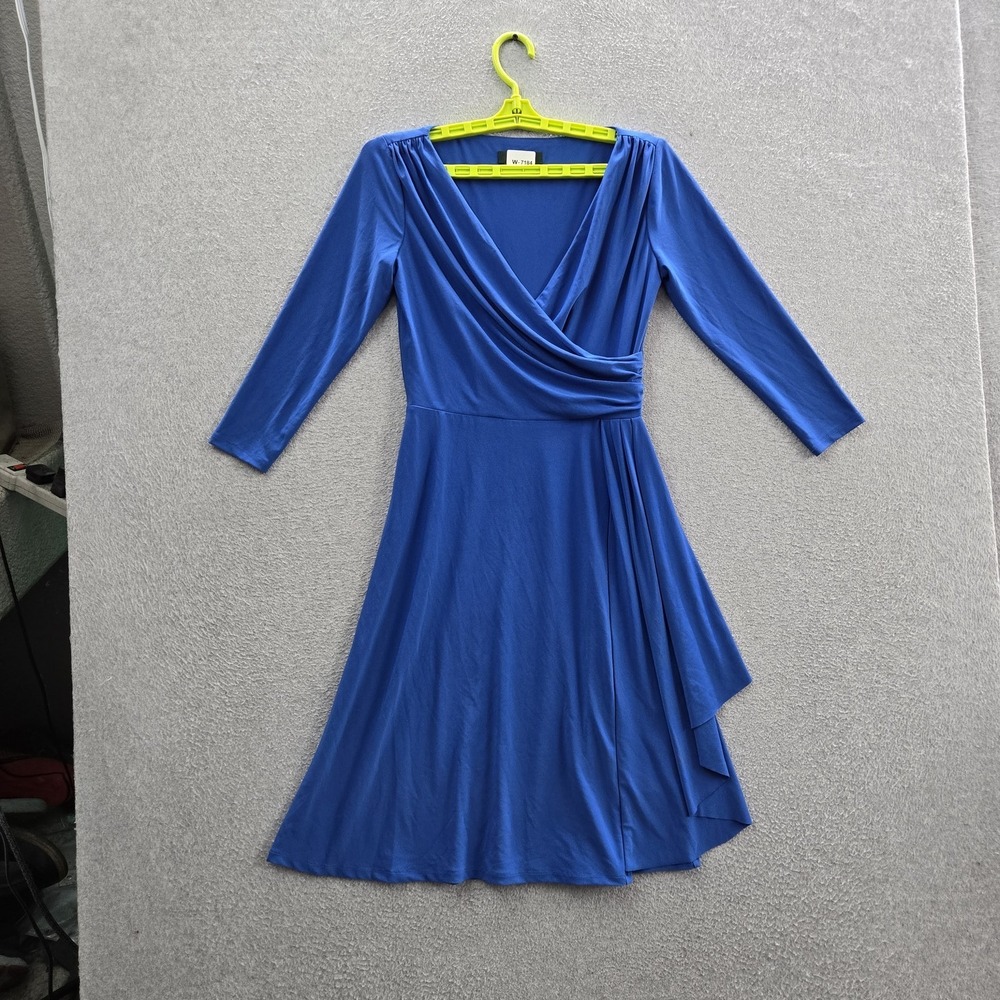 Lauren Ralph Lauren Women‎ Dress 2 Blue Fit & Flare Faux Wrap Formal